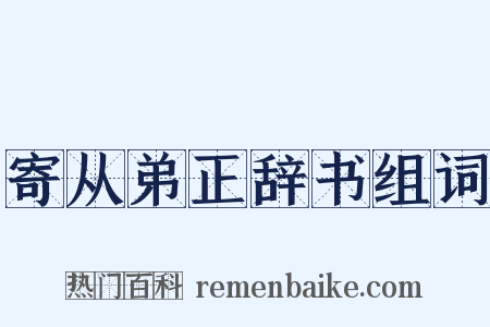 寄从弟正辞书组词是什么意思的图片